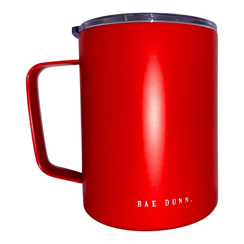 EUC RAE DUNN Peppermint Mocha Stainless Coffee‎ Cup with Lid